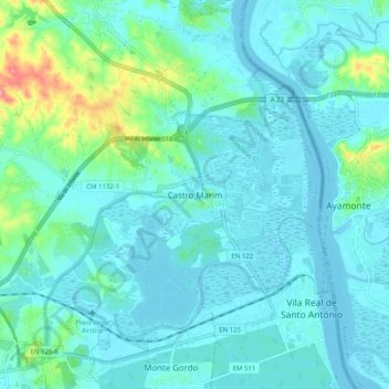 Castro Marim topographic map, elevation, terrain