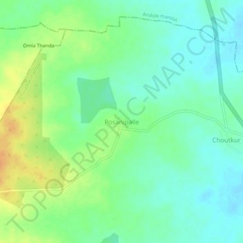Posanipalle topographic map, elevation, terrain