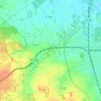 Ahausen topographic map, elevation, terrain