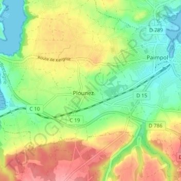 Le Bas du Bourg topographic map, elevation, terrain