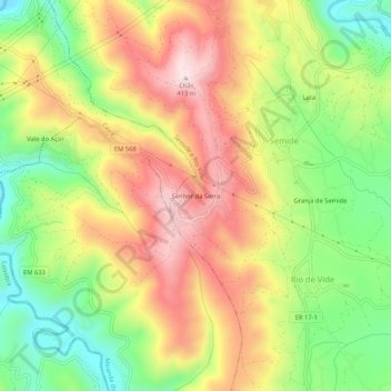 Senhor da Serra topographic map, elevation, terrain