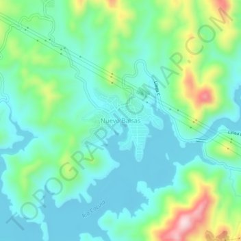 Nuevo Balsas topographic map, elevation, terrain