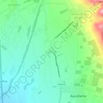 San José topographic map, elevation, terrain