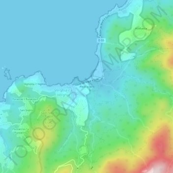 Plein soleil topographic map, elevation, terrain