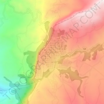 Barichara topographic map, elevation, terrain