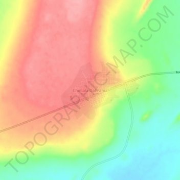 Chellala Dahrania topographic map, elevation, terrain