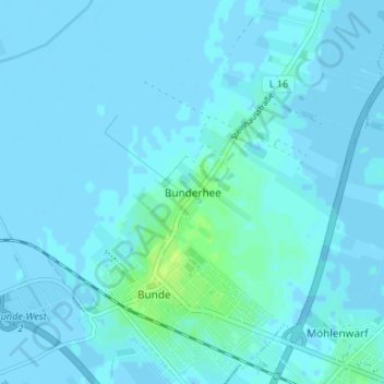 Bunderhee topographic map, elevation, terrain