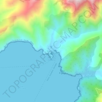 Girolata topographic map, elevation, terrain