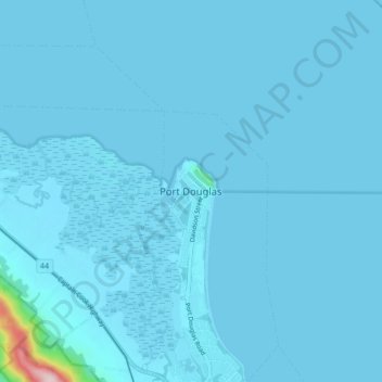 Port Douglas topographic map, elevation, terrain