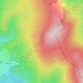 Puy Snidre topographic map, elevation, terrain