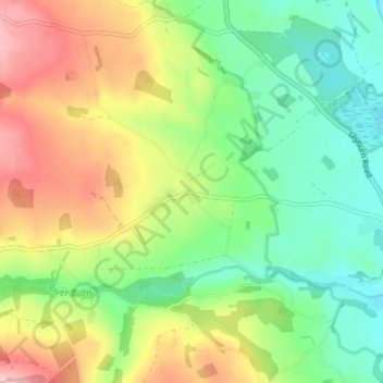 Fearby Cross topographic map, elevation, terrain