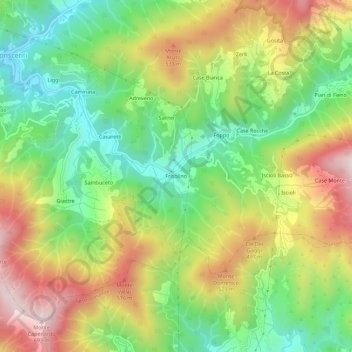 Frisolino topographic map, elevation, terrain