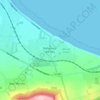 Marske-by-the-Sea topographic map, elevation, terrain