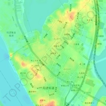 余家湾 topographic map, elevation, terrain