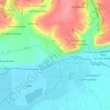 La Croix topographic map, elevation, terrain