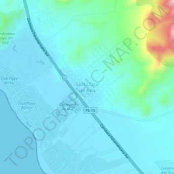 Santa Cruz de Asia topographic map, elevation, terrain