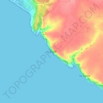 es Còdol topographic map, elevation, terrain
