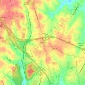 Stanleyville topographic map, elevation, terrain