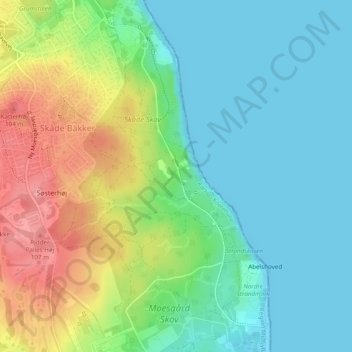 Ørnereden topographic map, elevation, terrain