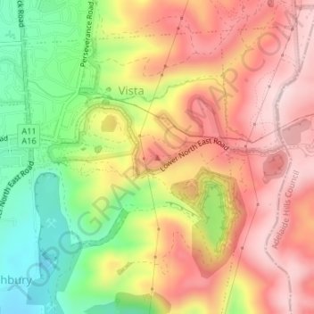 Anstey Hill topographic map, elevation, terrain