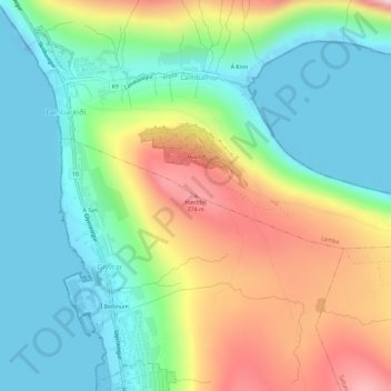 Hæddin topographic map, elevation, terrain