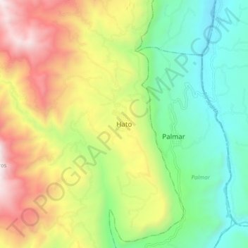 Hato topographic map, elevation, terrain