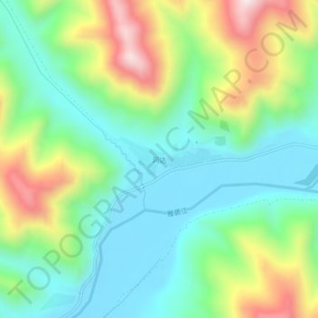 Dongda topographic map, elevation, terrain