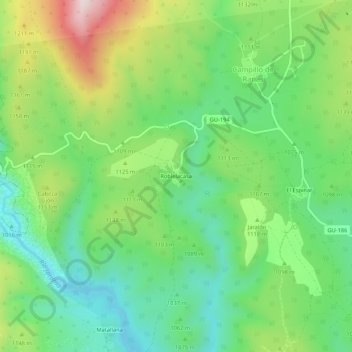 Roblelacasa topographic map, elevation, terrain