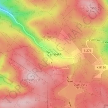 Carlsfeld topographic map, elevation, terrain