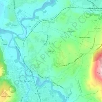 Charvaz topographic map, elevation, terrain