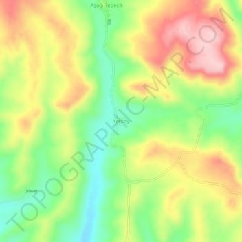 Yerköy topographic map, elevation, terrain