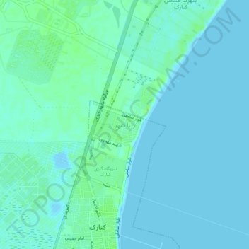 Ziba Shahr topographic map, elevation, terrain