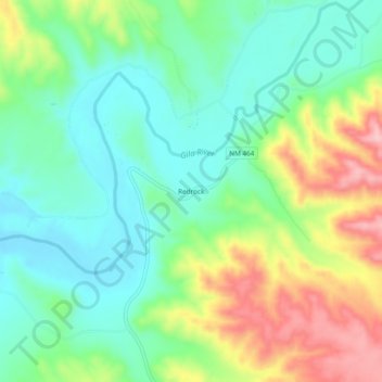 Redrock topographic map, elevation, terrain