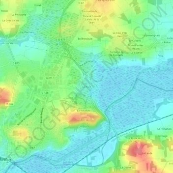 Le Rozé topographic map, elevation, terrain