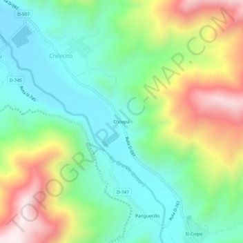 Choapa topographic map, elevation, terrain