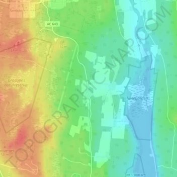 Yttertavle topographic map, elevation, terrain