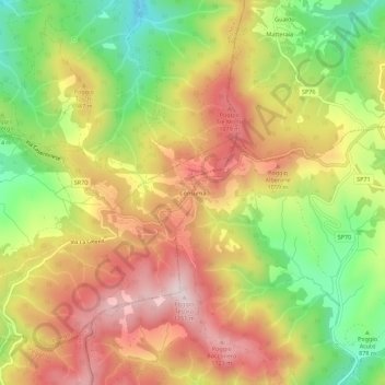 Consuma topographic map, elevation, terrain