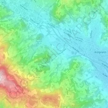 San Zeno topographic map, elevation, terrain