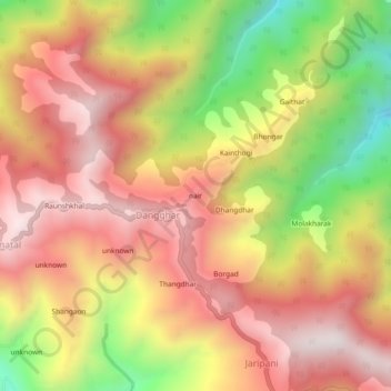 nair topographic map, elevation, terrain