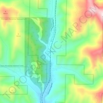 Chumstick topographic map, elevation, terrain