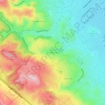 Emerald Lake topographic map, elevation, terrain