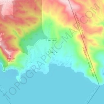 El Sauce topographic map, elevation, terrain