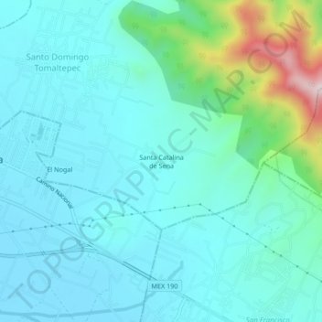 Santa Catalina de Sena topographic map, elevation, terrain