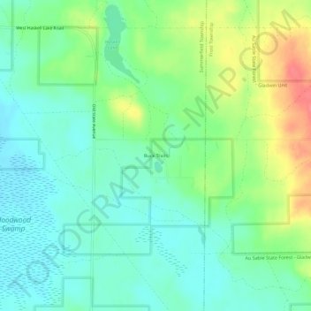 Buck Trails topographic map, elevation, terrain