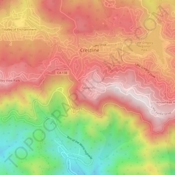 Skyland topographic map, elevation, terrain