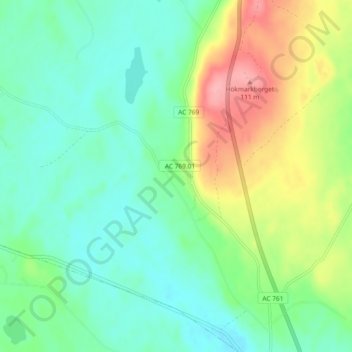 Hökmark topographic map, elevation, terrain