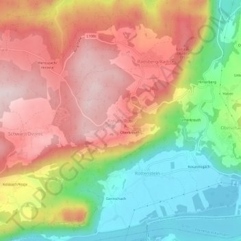 Kreuth topographic map, elevation, terrain