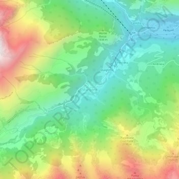 Margone topographic map, elevation, terrain