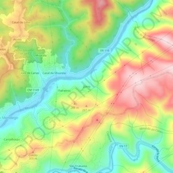 Zorro topographic map, elevation, terrain
