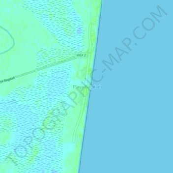 Playa Bagdad topographic map, elevation, terrain